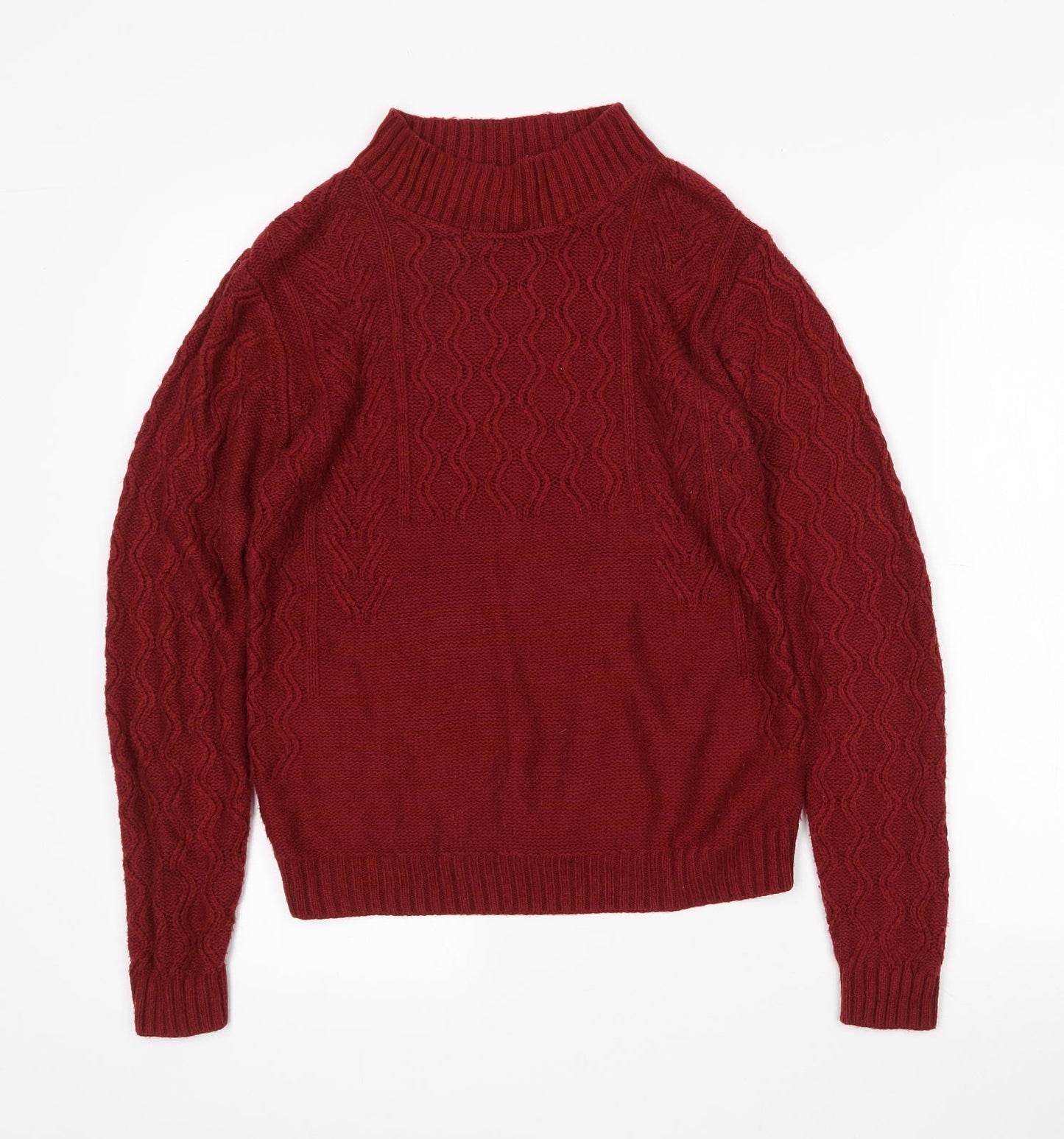 Womens UK Size S Papaya Red Pullover Jumper
