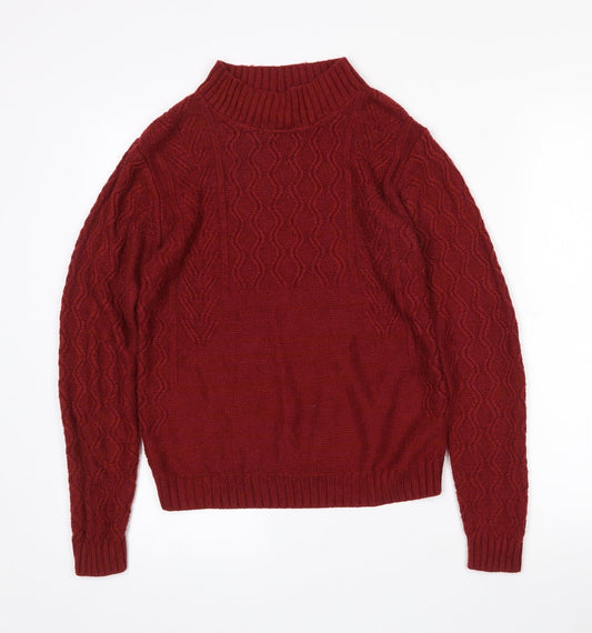 Womens UK Size S Papaya Red Pullover Jumper