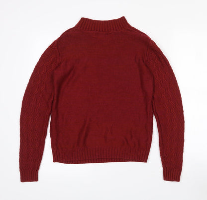 Womens UK Size S Papaya Red Pullover Jumper