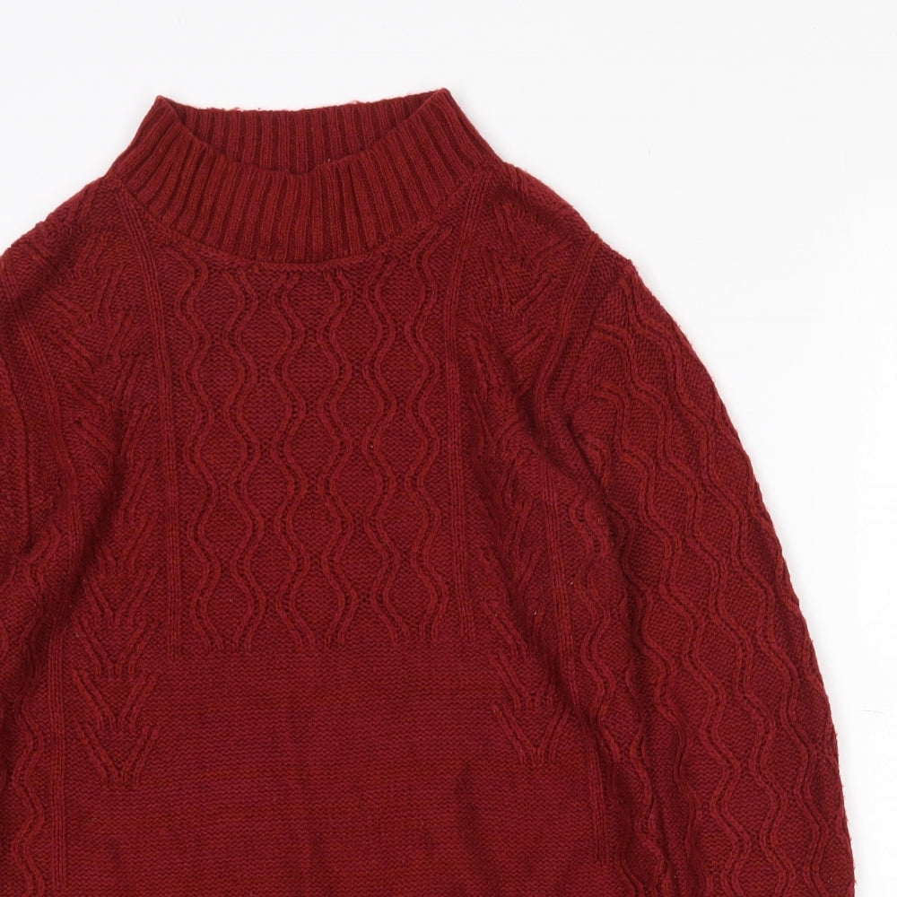 Womens UK Size S Papaya Red Pullover Jumper