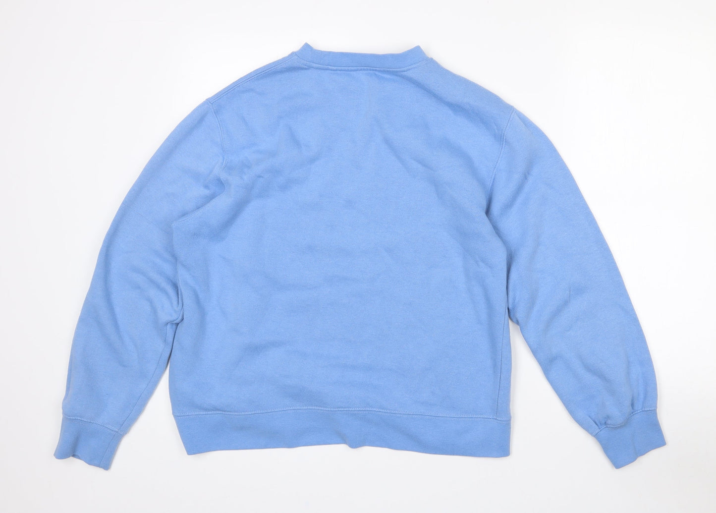 Preworn Womens Blue Floral Polyester Pullover Sweatshirt Size L   - L/XL