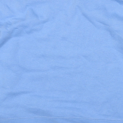Preworn Womens Blue Floral Polyester Pullover Sweatshirt Size L   - L/XL