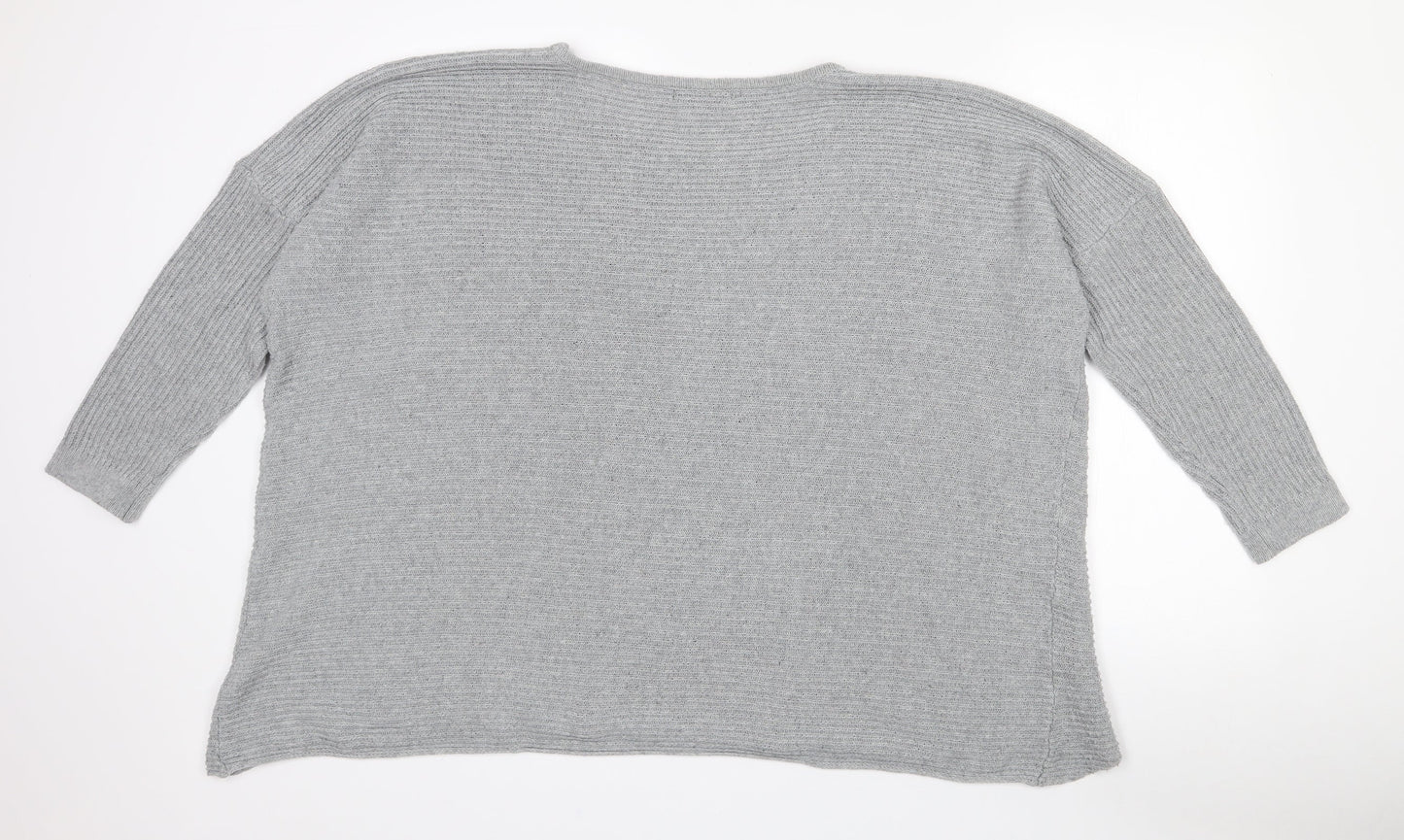 SheIn Womens Grey Round Neck  Polyester Pullover Jumper Size 14   - 14-16