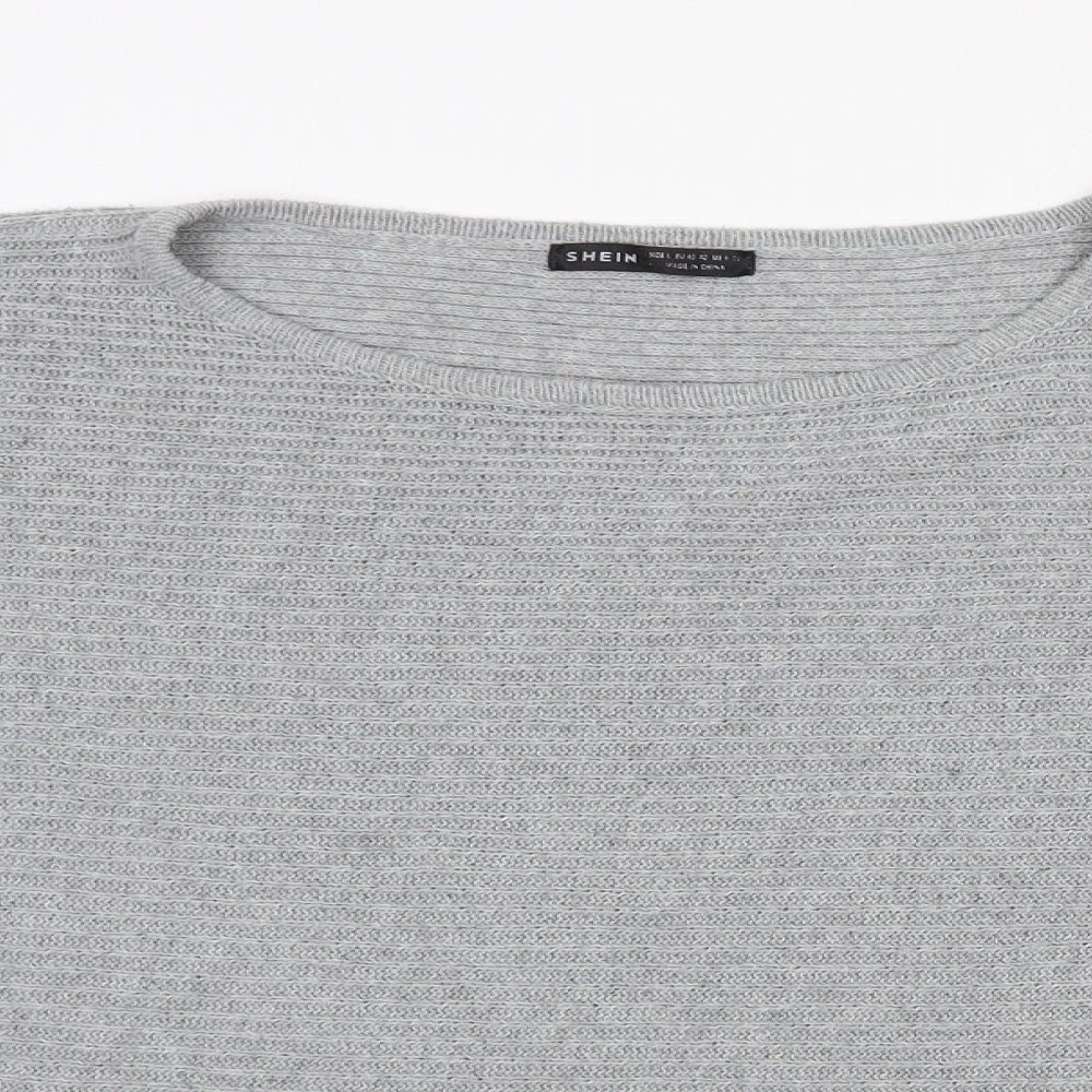 SheIn Womens Grey Round Neck  Polyester Pullover Jumper Size 14   - 14-16