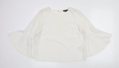 Womens UK Size 10 Topshop White Kimono Blouse