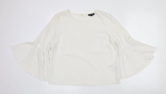 Womens UK Size 10 Topshop White Kimono Blouse
