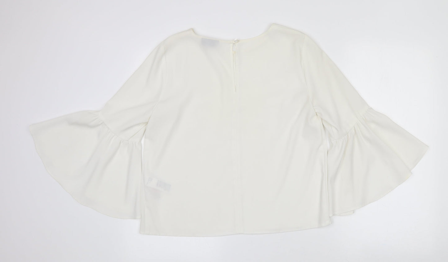 Womens UK Size 10 Topshop White Kimono Blouse