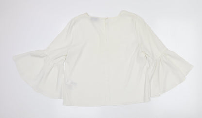 Womens UK Size 10 Topshop White Kimono Blouse