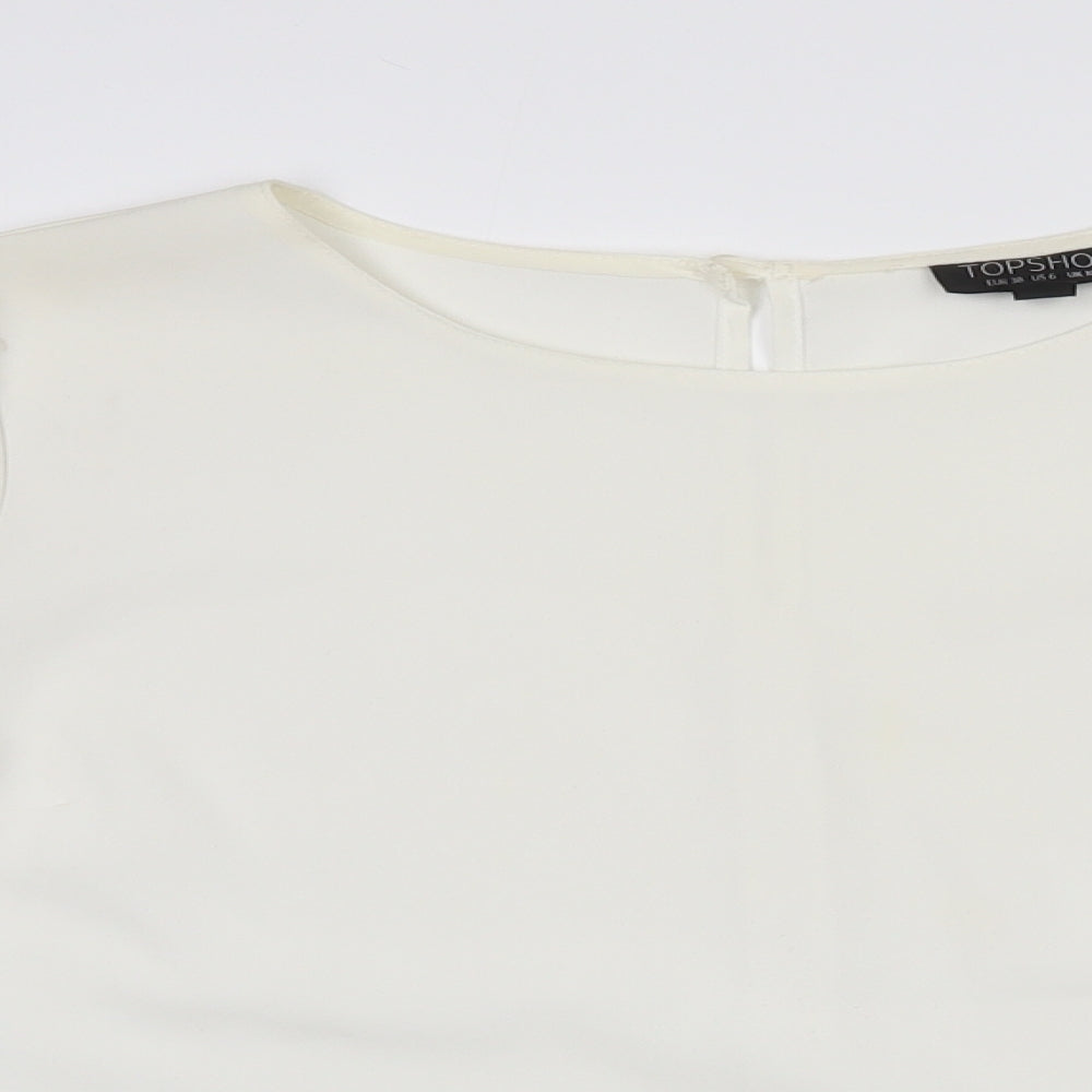 Womens UK Size 10 Topshop White Kimono Blouse
