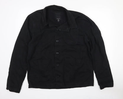 Mens UK Size L New Look Black  Button-Up Long Sleeve Casual Shirt