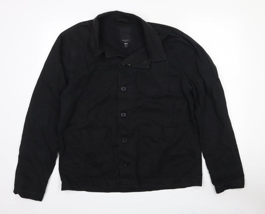 Mens UK Size L New Look Black  Button-Up Long Sleeve Casual Shirt