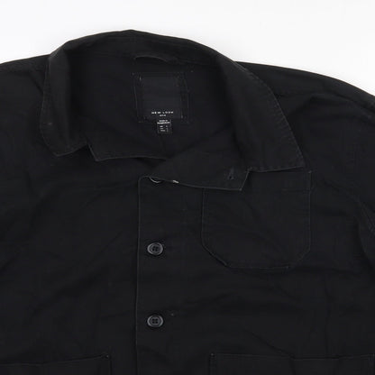 Mens UK Size L New Look Black  Button-Up Long Sleeve Casual Shirt