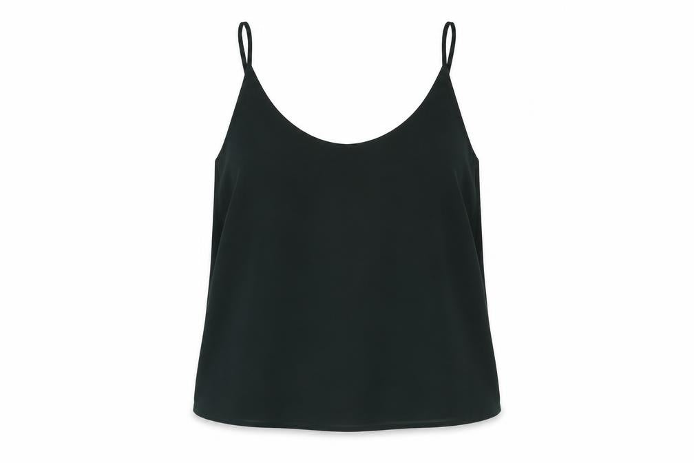 Front view of New Look women’s green polyester camisole t-shirt, size UK 14, round neck