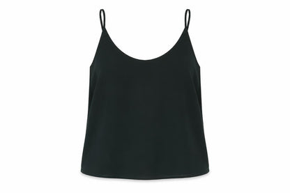 Front view of New Look women’s green polyester camisole t-shirt, size UK 14, round neck