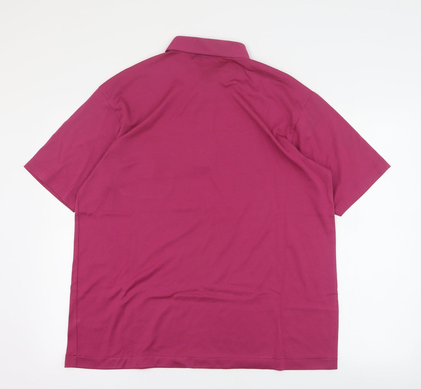 St Bernard Mens Pink  Cotton  Polo Size L Collared Button