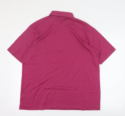 St Bernard Mens Pink  Cotton  Polo Size L Collared Button