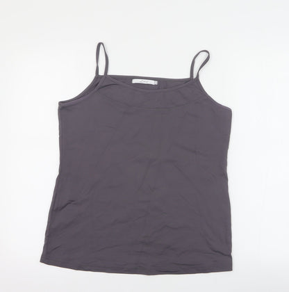 Additional front view of ZBiz women’s grey polyamide basic tank, size XL, round neck
