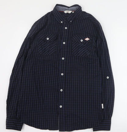Mens UK Size S Lee Cooper Blue  Button-Up Long Sleeve Casual Shirt
