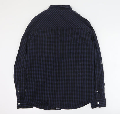 Mens UK Size S Lee Cooper Blue  Button-Up Long Sleeve Casual Shirt