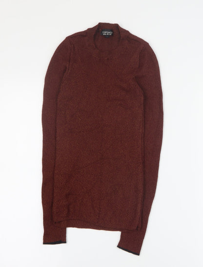 Womens UK Size 8 Topshop Brown Pullover Jumper