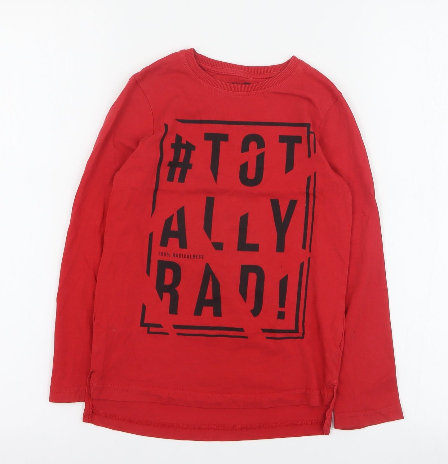 TU Boys Red  100% Cotton Basic T-Shirt Size 7 Years Crew Neck Pullover