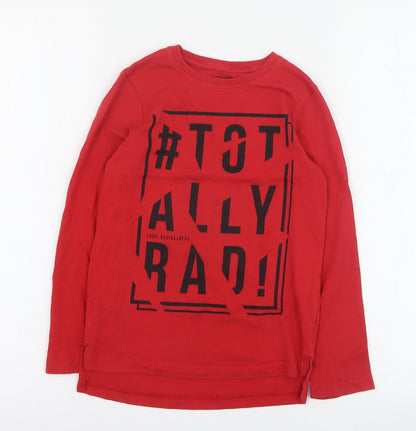 TU Boys Red  100% Cotton Basic T-Shirt Size 7 Years Crew Neck Pullover