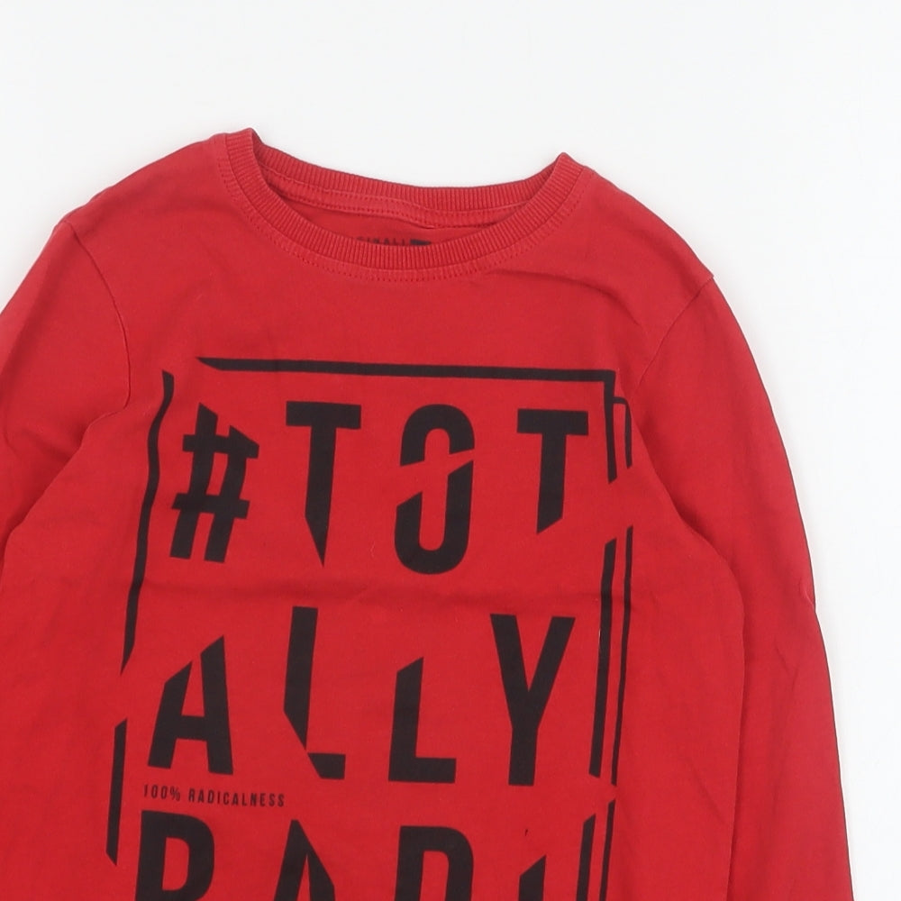 TU Boys Red  100% Cotton Basic T-Shirt Size 7 Years Crew Neck Pullover