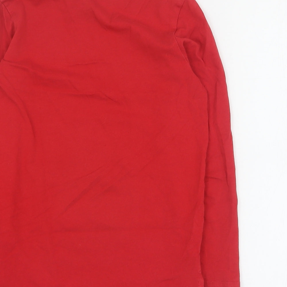 TU Boys Red  100% Cotton Basic T-Shirt Size 7 Years Crew Neck Pullover