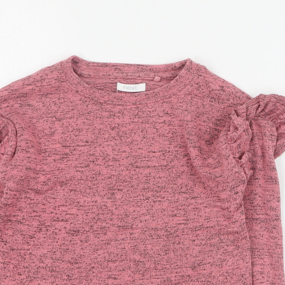 NEXT Girls Pink Round Neck  Viscose Pullover Jumper Size 4 Years  Pullover