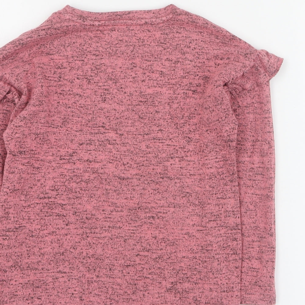 NEXT Girls Pink Round Neck  Viscose Pullover Jumper Size 4 Years  Pullover