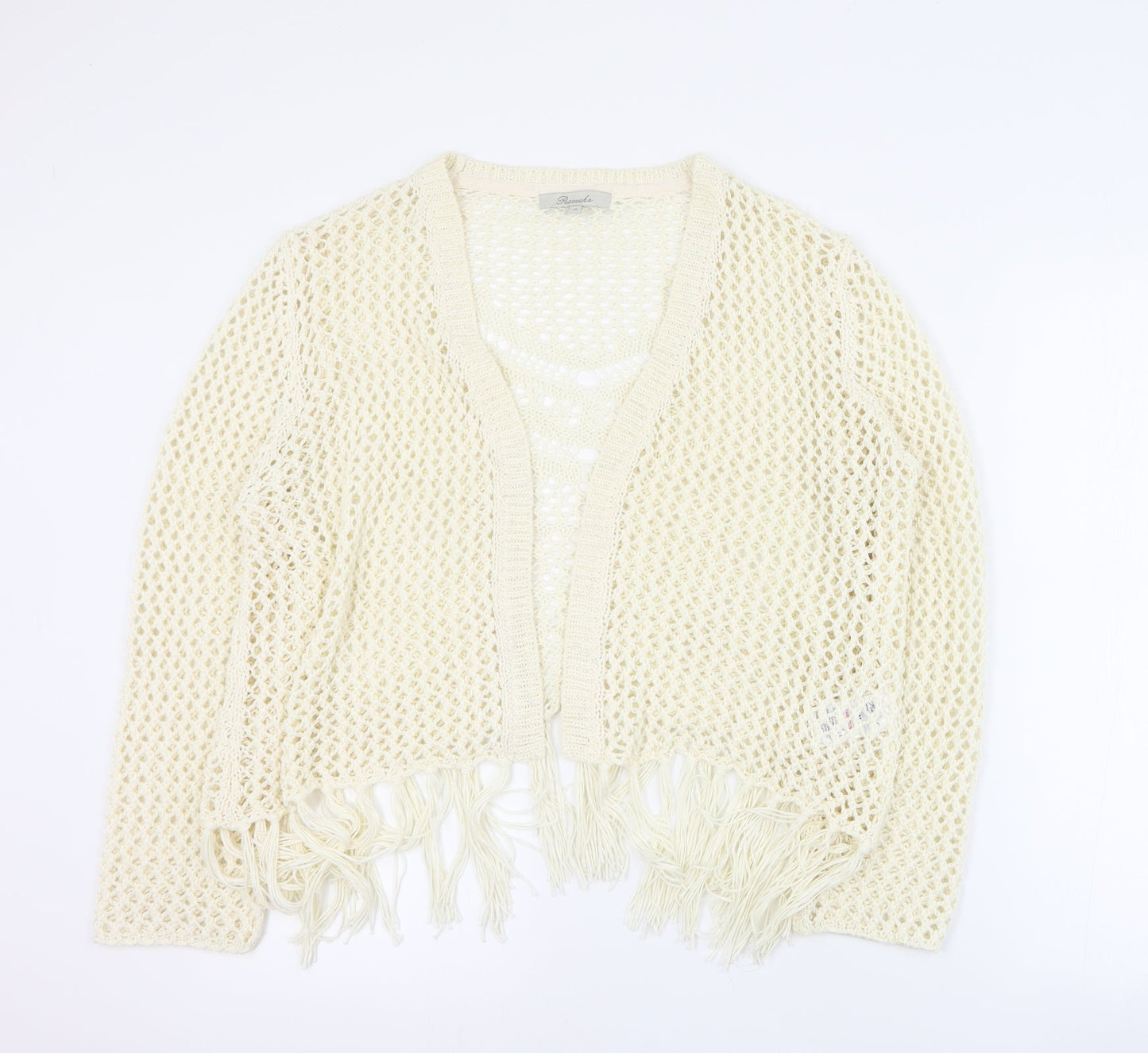 Womens UK Size M Peacocks Ivory Cardigan Jumper