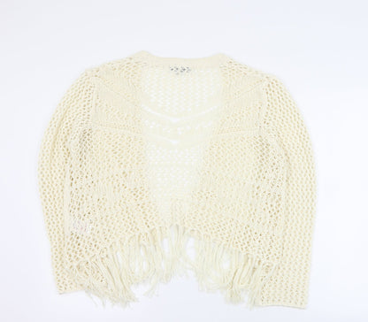 Womens UK Size M Peacocks Ivory Cardigan Jumper