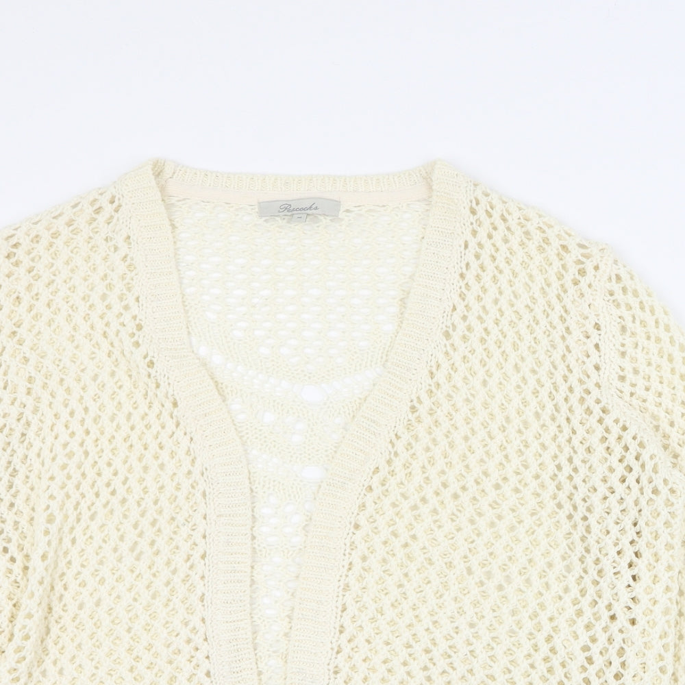 Womens UK Size M Peacocks Ivory Cardigan Jumper