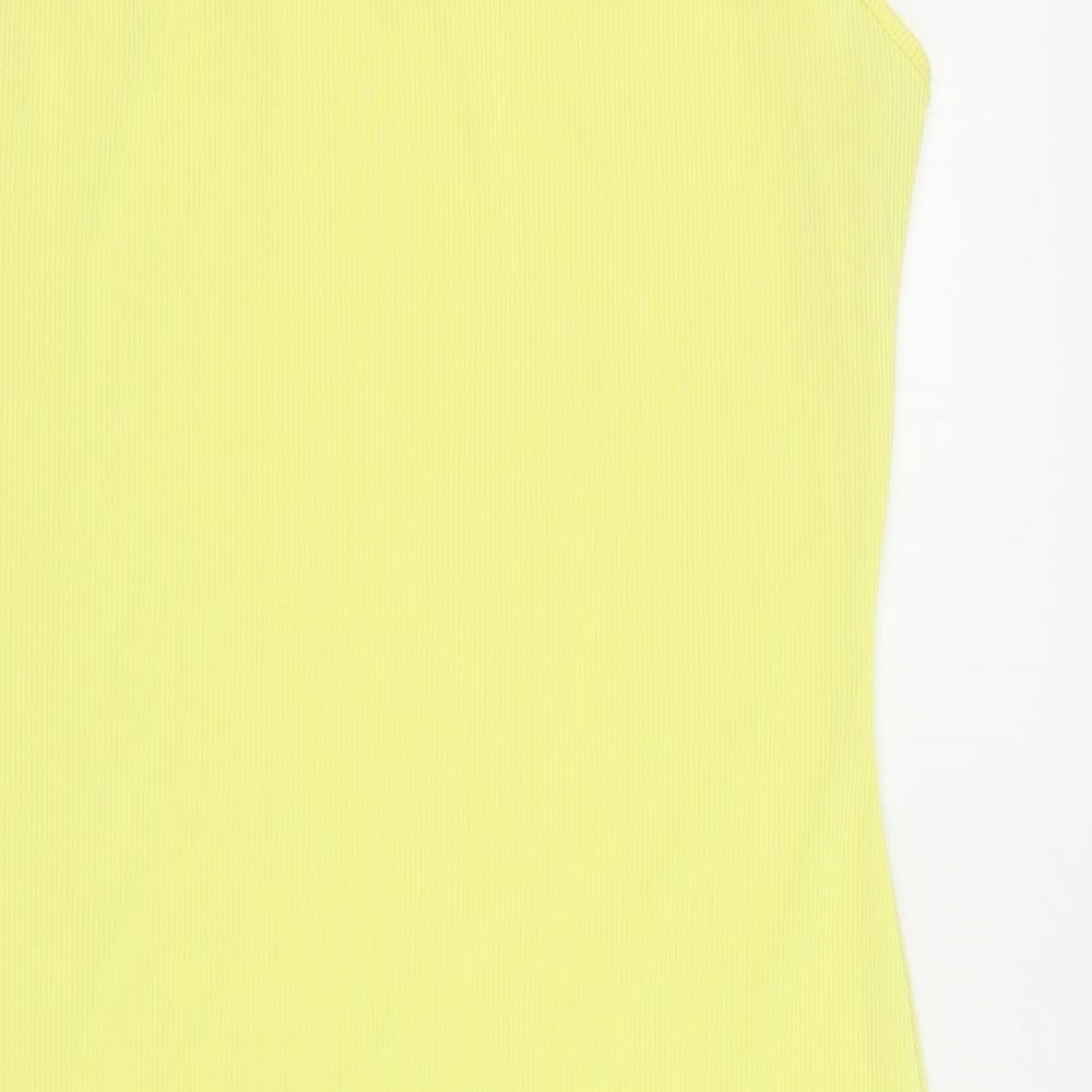 I SAW IT FIRST Womens Yellow  Polyester Bodycon  Size 16  Square Neck Pullover - Ribbed