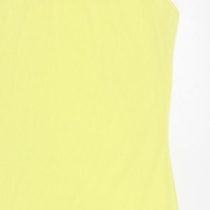 I SAW IT FIRST Womens Yellow  Polyester Bodycon  Size 16  Square Neck Pullover - Ribbed