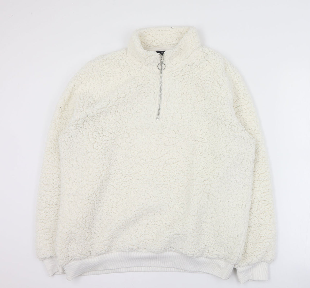 Additional front view of Peacocks women’s white 100% polyester pullover sweatshirt, size UK 14, zip