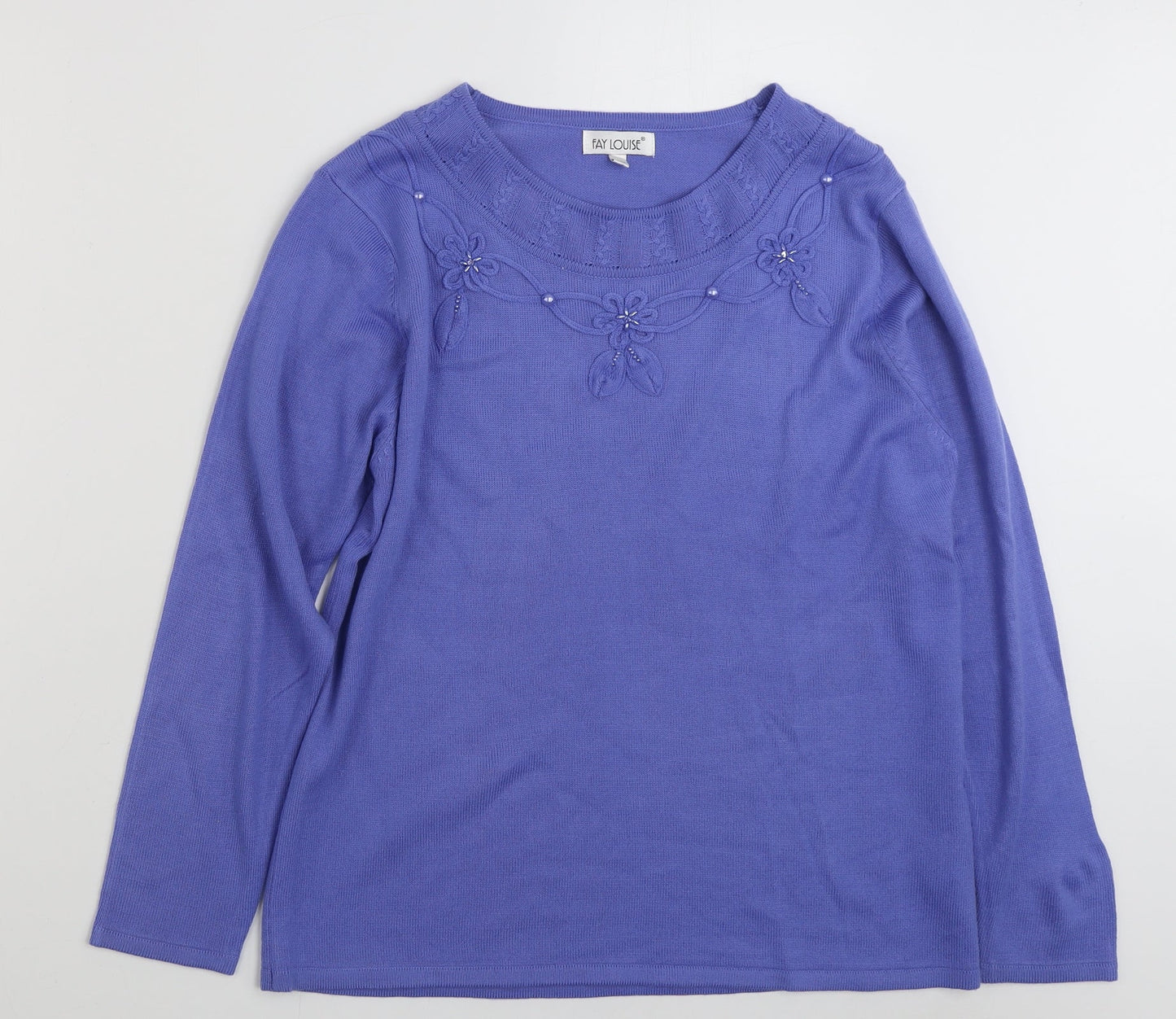 Womens UK Size M Fay Louise Blue Pullover Jumper