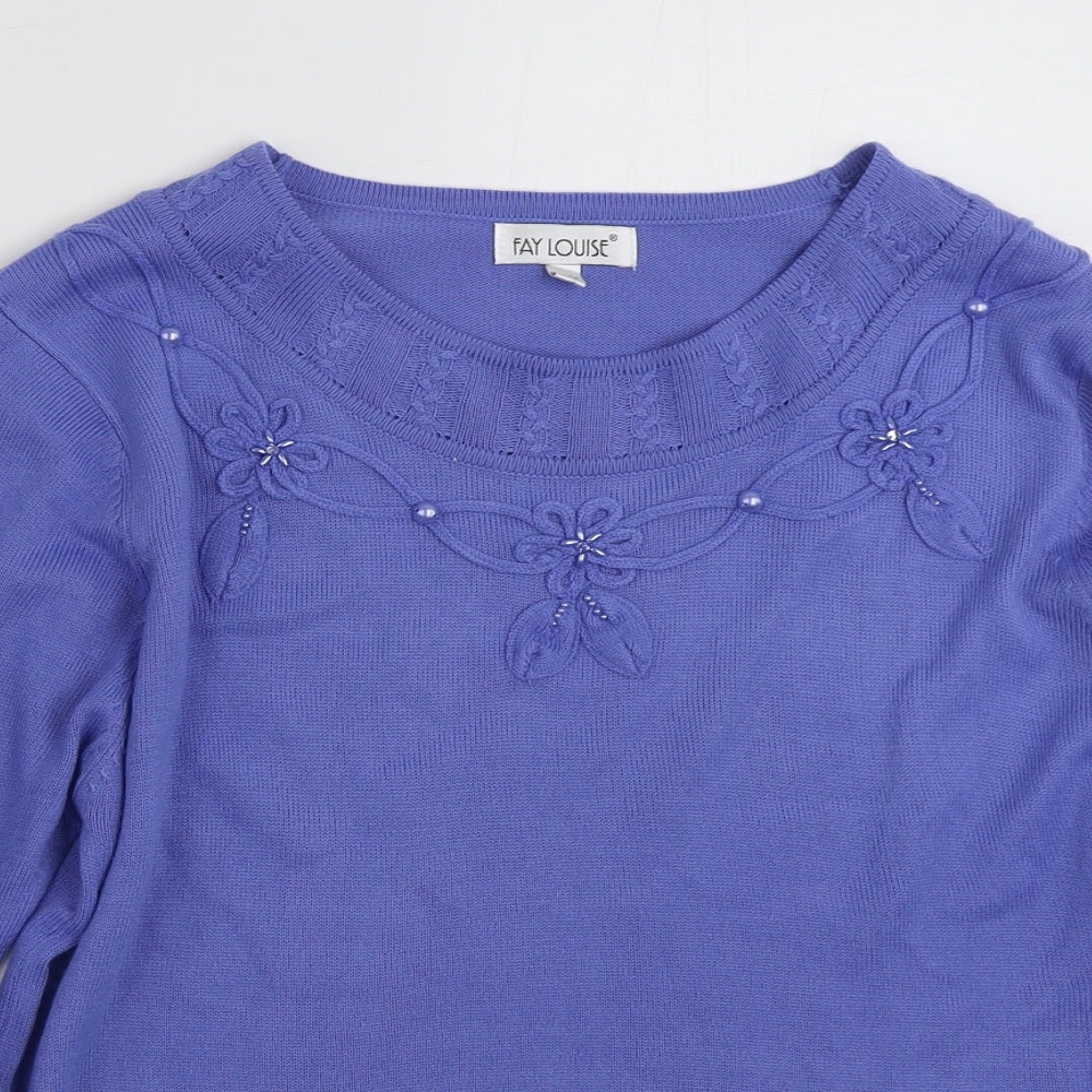 Womens UK Size M Fay Louise Blue Pullover Jumper