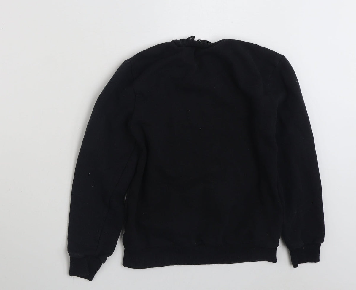 Back view of Primark girls’ black polyester pullover sweatshirt, size M, pullover - fortnite