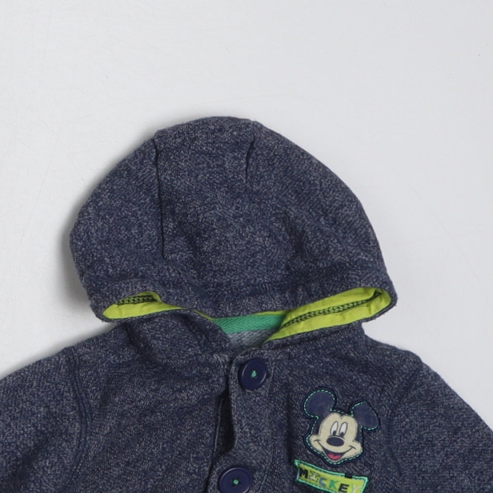 George Boys Blue  Cotton Cardigan Jumper Size 3-6 Months  Button - Mickey Mouse