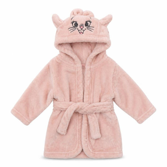 George Girls Pink Solid 100% Polyester Robe  Size 3-6 Months  Tie - Rabbit