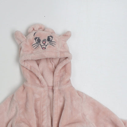 George Girls Pink Solid 100% Polyester Robe  Size 3-6 Months  Tie - Rabbit