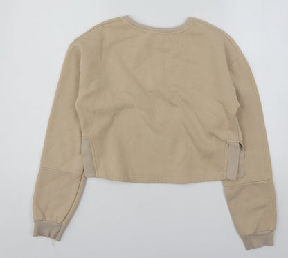 Primark Girls Beige  Cotton Pullover Sweatshirt Size 13-14 Years   - Cropped
