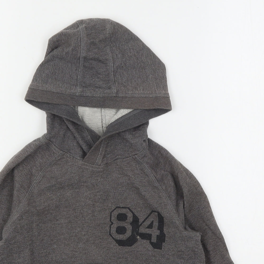 Marks and Spencer Boys Grey  Cotton Pullover Hoodie Size 8-9 Years