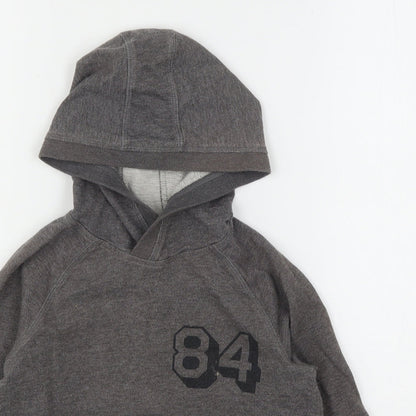 Marks and Spencer Boys Grey  Cotton Pullover Hoodie Size 8-9 Years