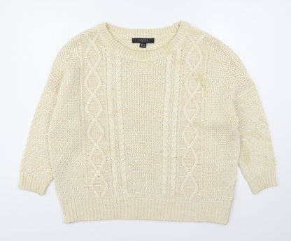 Womens UK Size 12 Amara Reya Beige Pullover Jumper