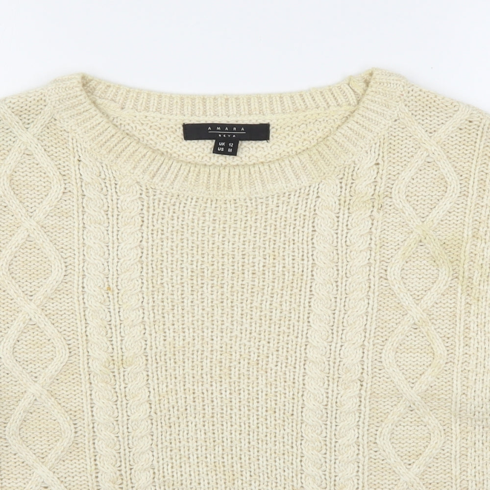 Womens UK Size 12 Amara Reya Beige Pullover Jumper