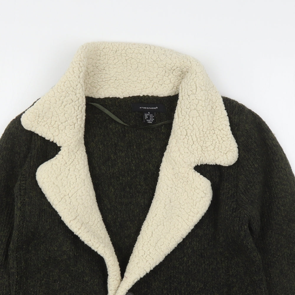 Primark Womens Green V-Neck  Polyester Cardigan Jumper Size 6