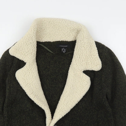 Primark Womens Green V-Neck  Polyester Cardigan Jumper Size 6