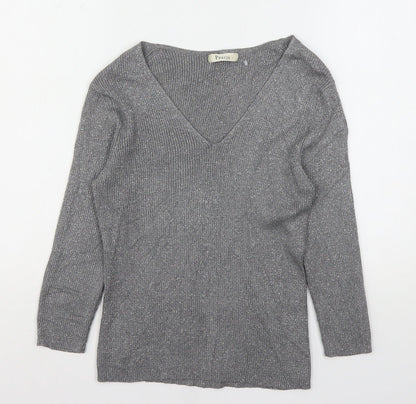Womens UK Size S Precis Silver Pullover Jumper